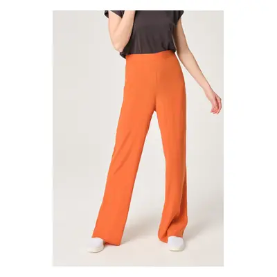 Dagi Cinnamon Long Straight Leg Wide Cut Trousers