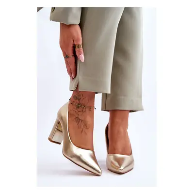 Classic Heeled Pumps Gold Elizabeth