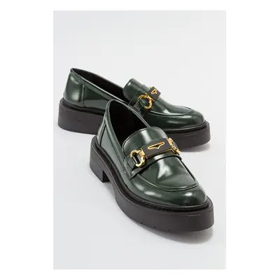 LuviShoes UNTE Green Turning Women's Loafer