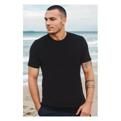 T8569 DEWBERRY BIKE COLLAR MEN'S T-SHIRT-BLACK-2