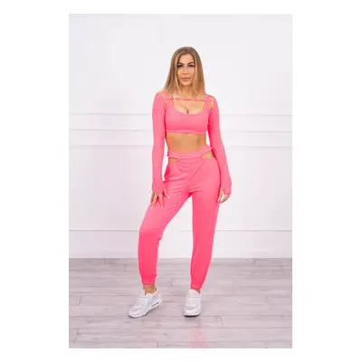 Complete with top blouse pink neon