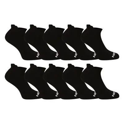 10PACK Nedeto low bamboo black socks