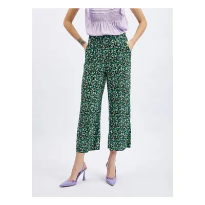 Orsay Black-Green Women Floral Shortened Pants - Women