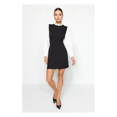 Trendyol Black A-Line Shirt Detailed Mini Woven Dress