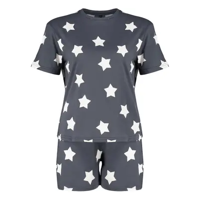 Trendyol Curve Anthracite Star Patterned Knitted Pajama Set