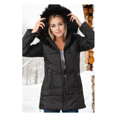 Z6668 DEWBERRY WOMEN'S COAT-DARK BLACK