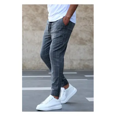 Madmext Checked Anthracite Jogger