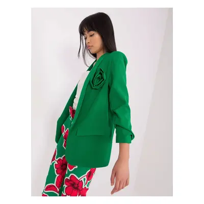 Green elegant jacket with flower