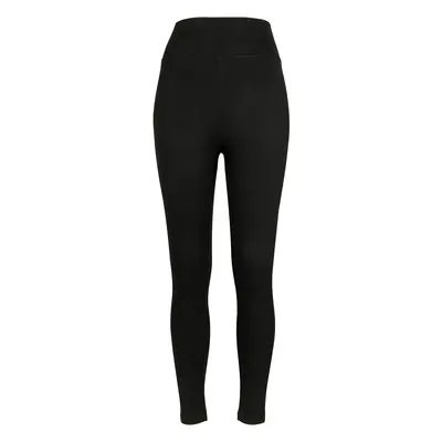 Women's high-waisted jersey leggings black