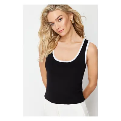 Trendyol Black Strappy Basic Top Knitwear Blouse