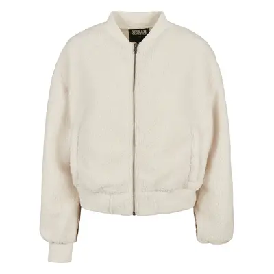 Women's Oversized Jacket Sherpa Bomber Jacket whitesand