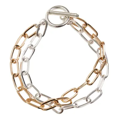 Two-tone layered bracelet - gold and silver colors