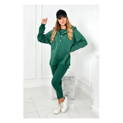 Set of 3in1 sweatshirt, top and leggings dark green