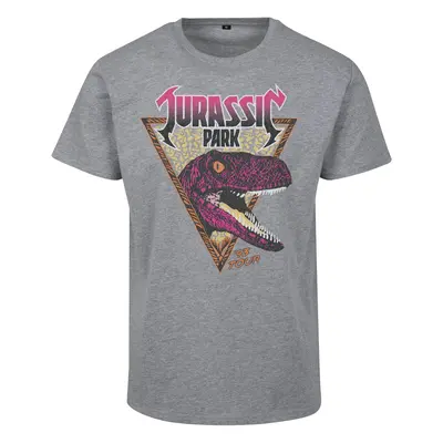 Jurassic Park Pink Rock Tee Heather Gray