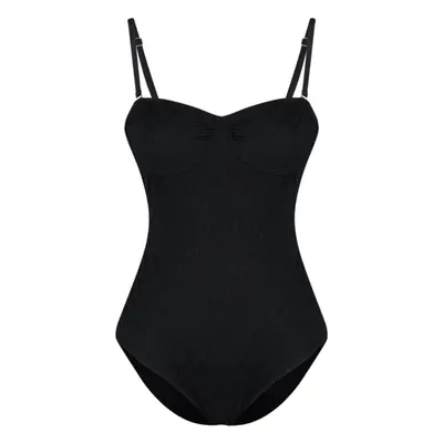 Trendyol Black Balconette Textured Hipster Swimsuit