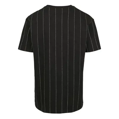 Oversized Pinstripe Tee Black