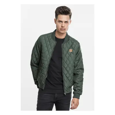 Diamond Quilt Nylon Jacket Olive