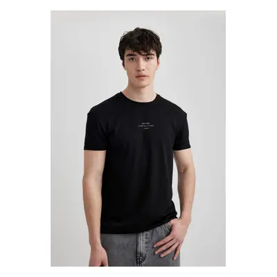 : DEFACTO Long Muscle Fit Crew Neck Printed T-Shirt