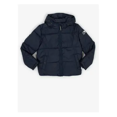 Dark blue boys' quilted jacket with hood Tom Tailor