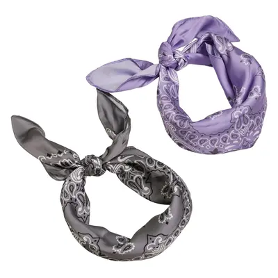 Satin scarf 2-pack lavender/asphalt