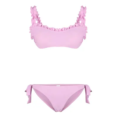 Trendyol Pink Bralette Frilled Regular Bikini Set