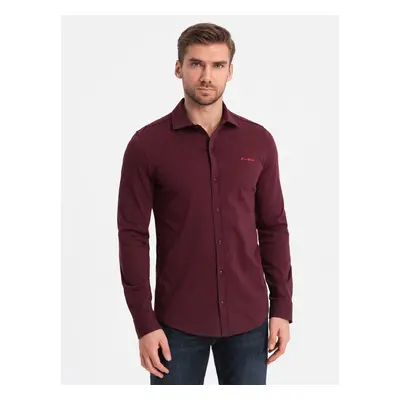 Ombre Men's cotton single jersey knit REGULAR shirt - maroon