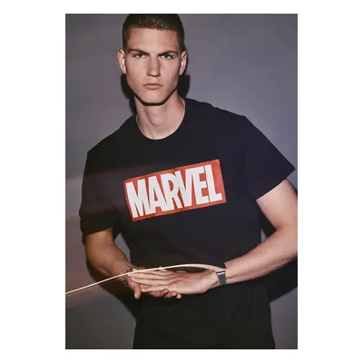 Black T-shirt with Marvel logo