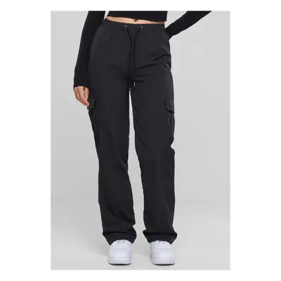 Women's nylon cargo pants black