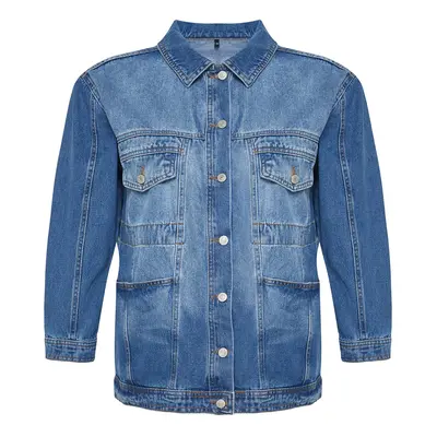 Trendyol Curve Blue Oversize Denim Jacket