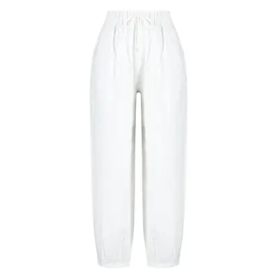 Trendyol Ecru Woven 100% Cotton Trousers