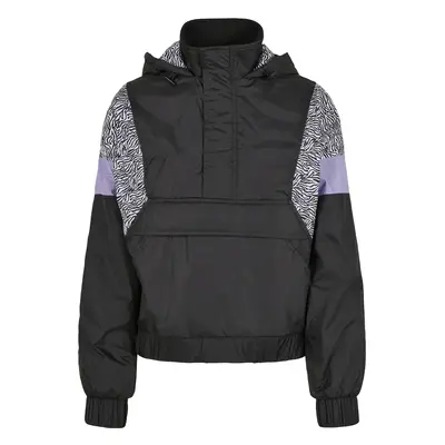 Women's AOP Mixed Pull Over Jacket Black/Zebra