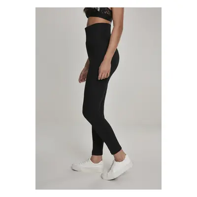 Women's high-waisted jersey leggings black