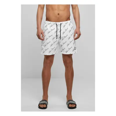 Swim Shorts Pattern whitescriptlogo