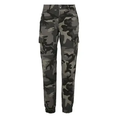 Camo Cargo Women's High Waisted Trousers Dark Masks