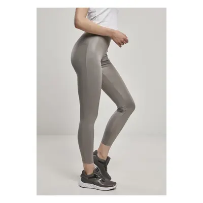 Women's asphalt leggings made of synthetic leather