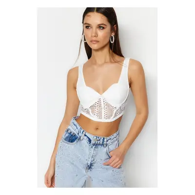 Trendyol Ecru Crop Knitted Bustier