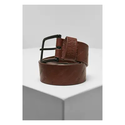 Allover logo strap cognac brown