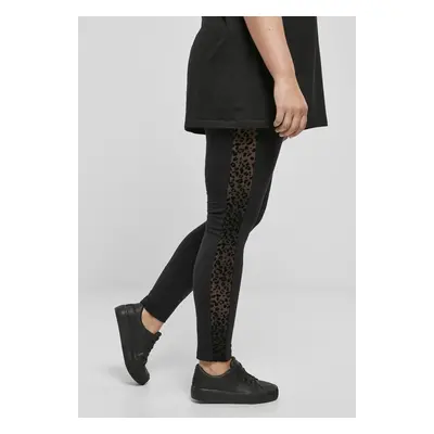 Women's Leggings Flock Lace Stripe - Black