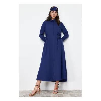 Trendyol Navy Blue Front Tie Detailed Woven Dress