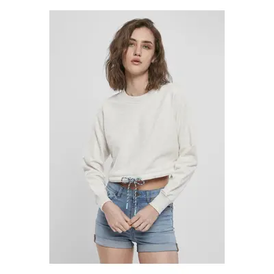 Women's Oversized Cropped Crewneck Light Grey