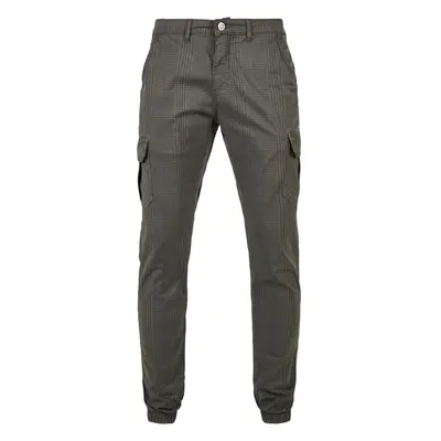 AOP Glencheck Cargo Jog Pants Dark Grey