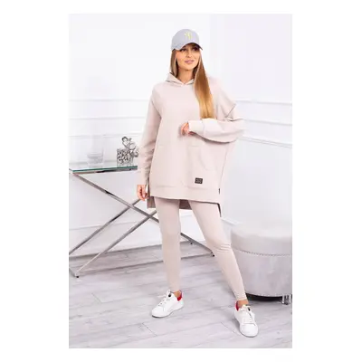 Set with sweatshirt in beige color