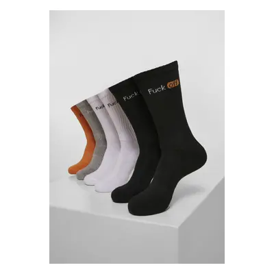 Fuck Off Socks 6-Pack Black/White/Grey/Non-Orange