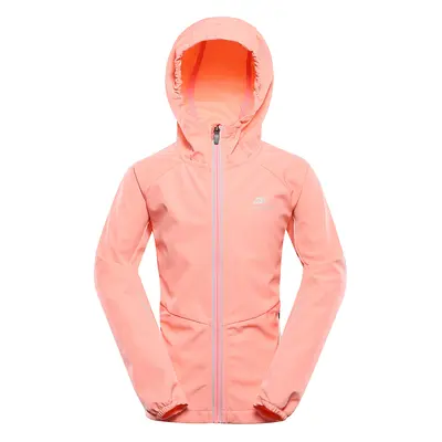 Children's softshell jacket with membrane ALPINE PRO SPERTO neon salmon