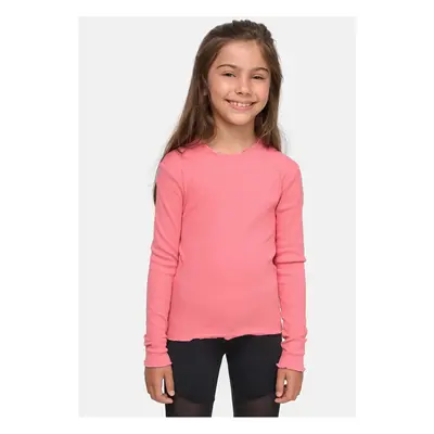 Girls' pale pink with short ribs and long sleeves