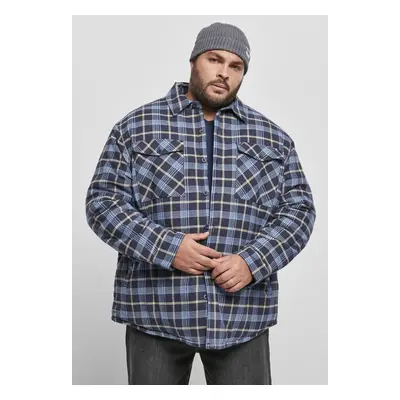 Plaid quilted shirt jacket light blue/navy blue