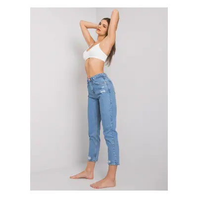 Caro blue distressed women's jeans