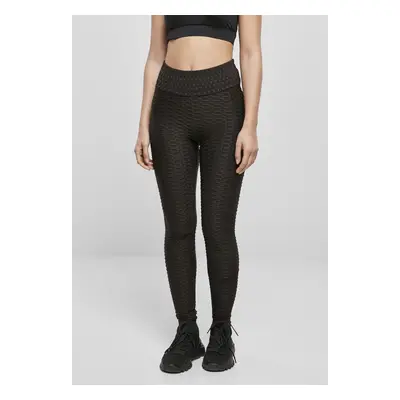 Women's high-waisted honeycomb leggings black