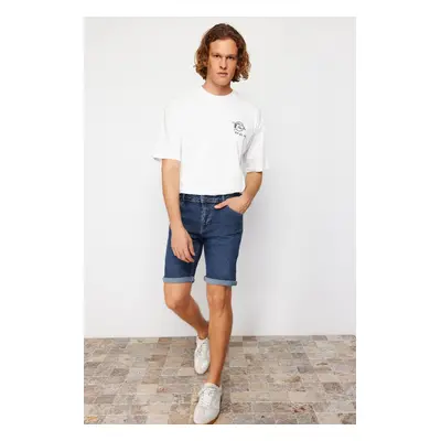 Trendyol Navy Blue Slim Fit Denim Jeans Shorts