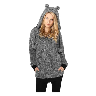 Women's Melange Teddy Zip Hoody blk/wht